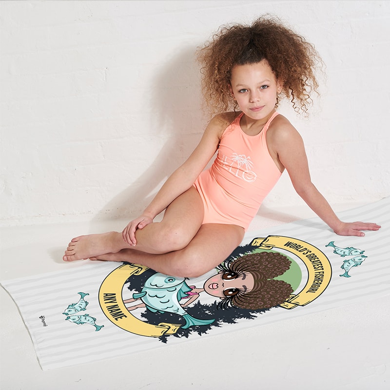 Girls Personalized Fishergirl Beach Towel