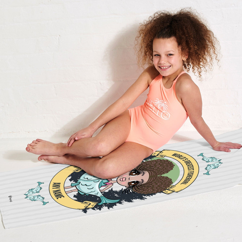 Girls Personalized Fishergirl Beach Towel