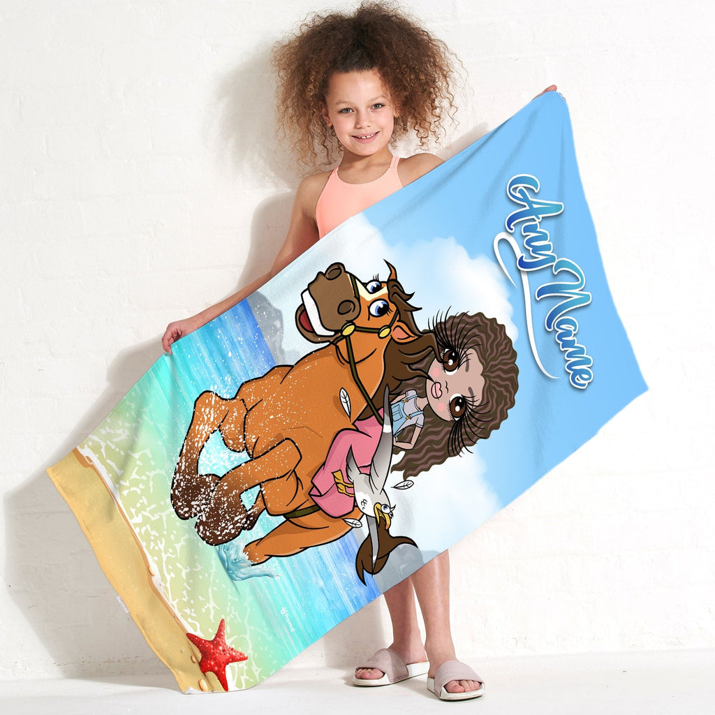Girls Personalized Horsey Beach Towel