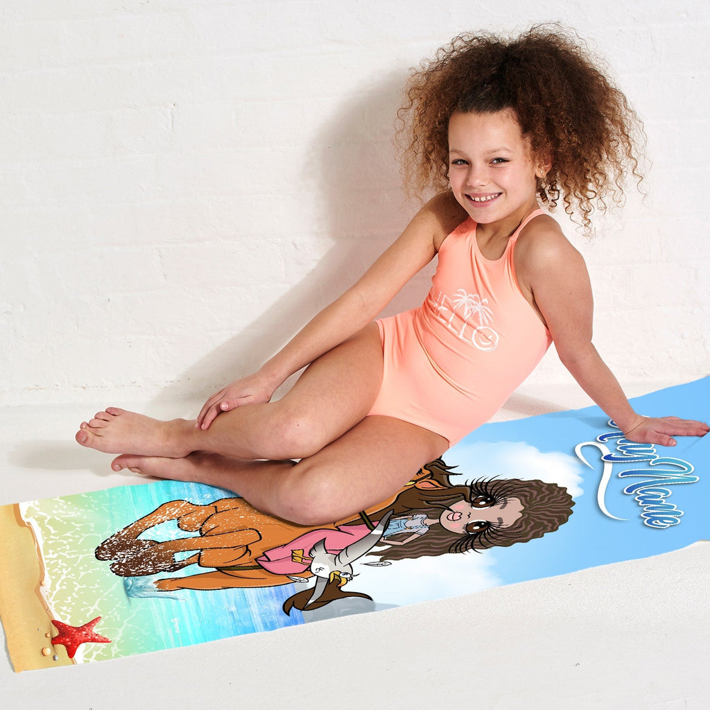Girls Personalized Horsey Beach Towel