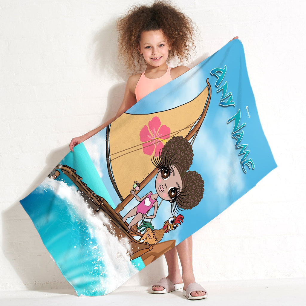 Girls Personalized Sea Godess Beach Towel