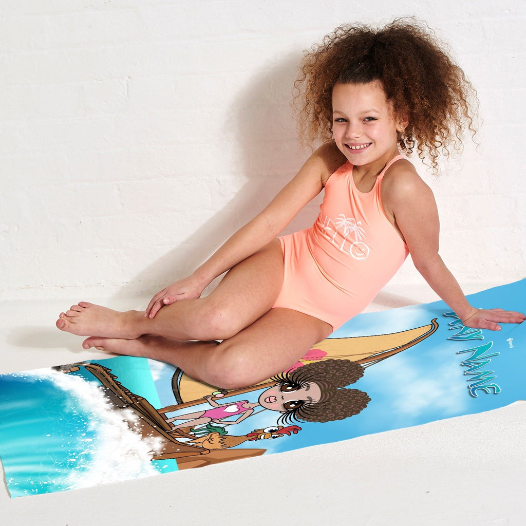 Girls Personalized Sea Godess Beach Towel
