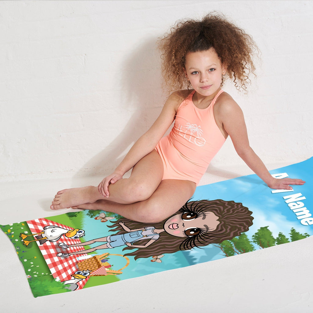 Girls Personalized Picnic Fun Beach Towel