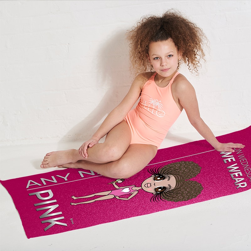 Girls Personalized Pink Wednesdays Beach Towel