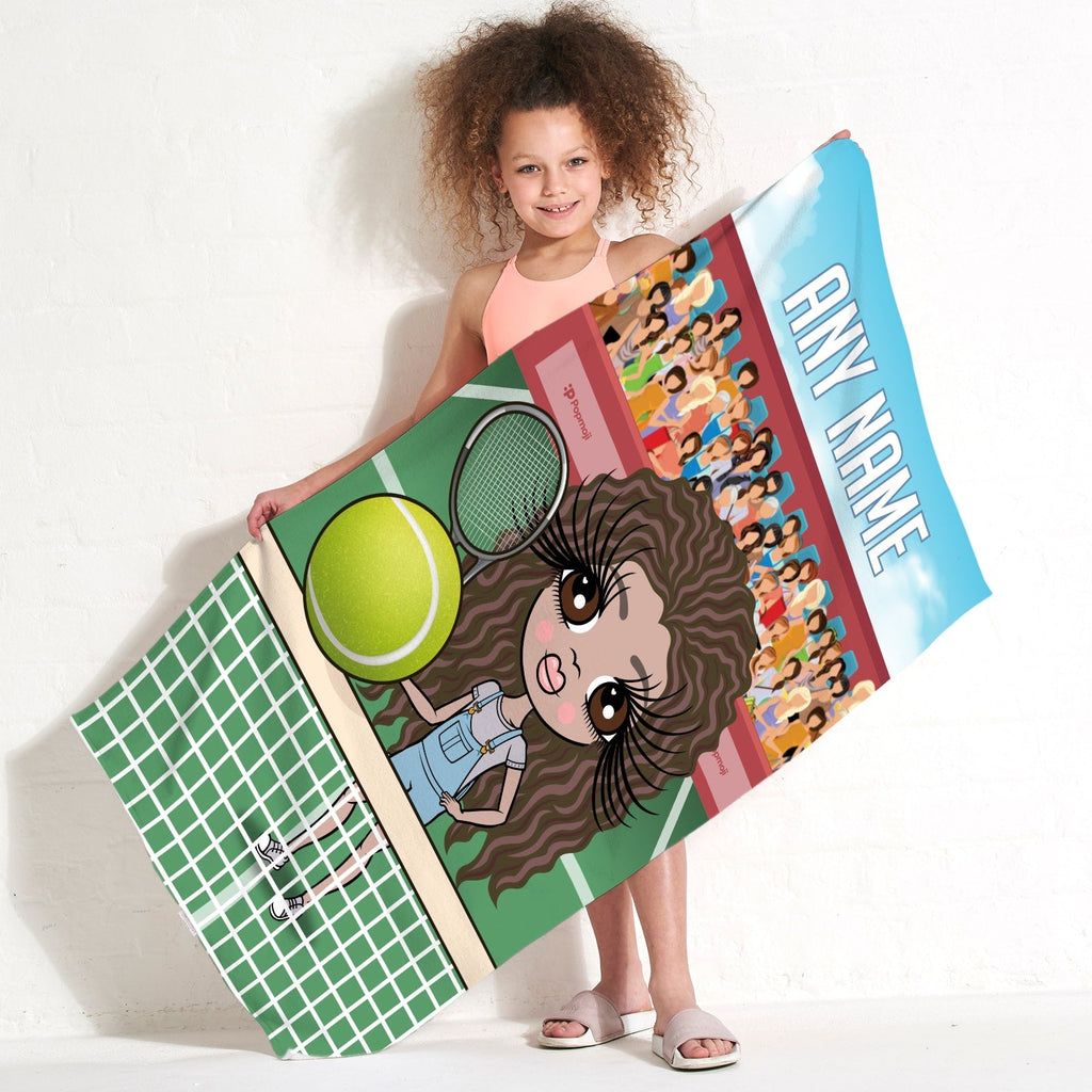 Girls Personalized Tennis Beach Towel