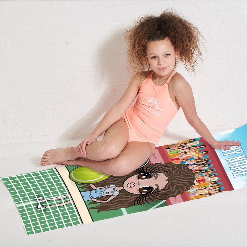 Girls Personalized Tennis Beach Towel