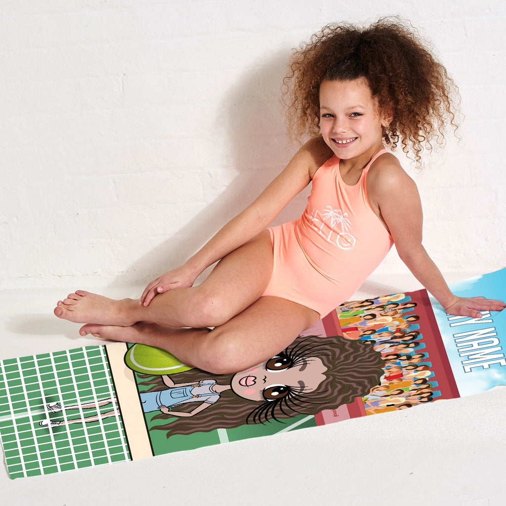 Girls Personalized Tennis Beach Towel
