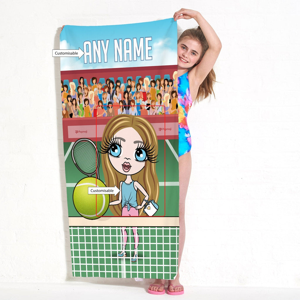 Girls Personalized Tennis Beach Towel