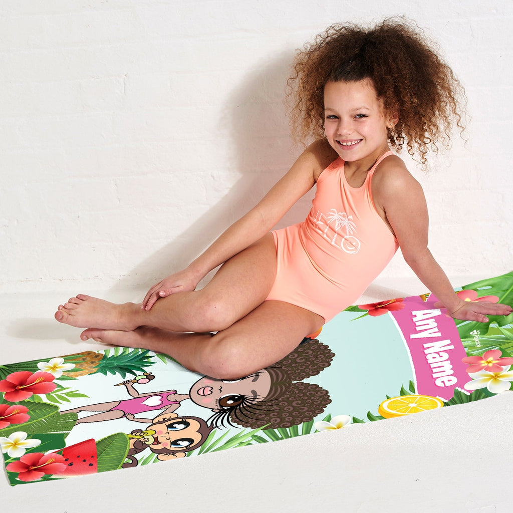 Girls Personalized Tropical Fun Beach Towel