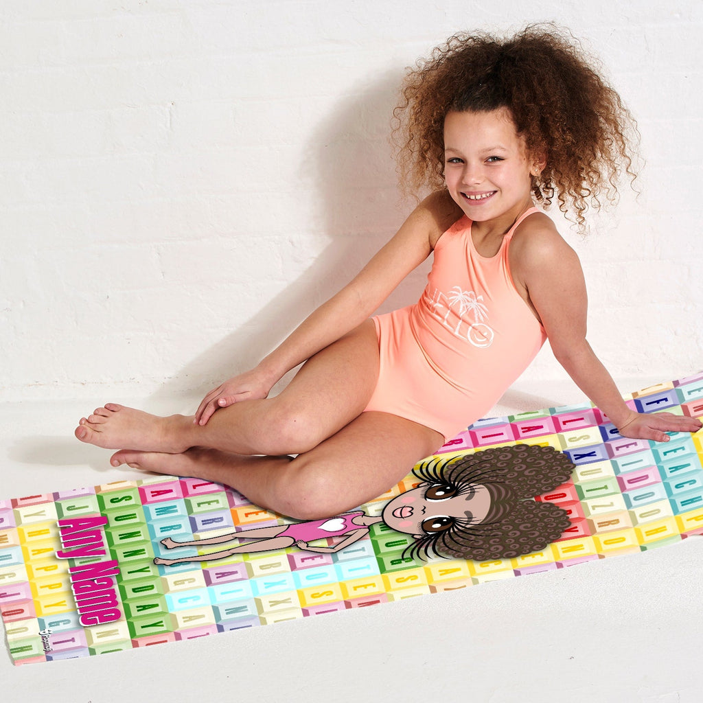 Girls Personalized Word Search Beach Towel