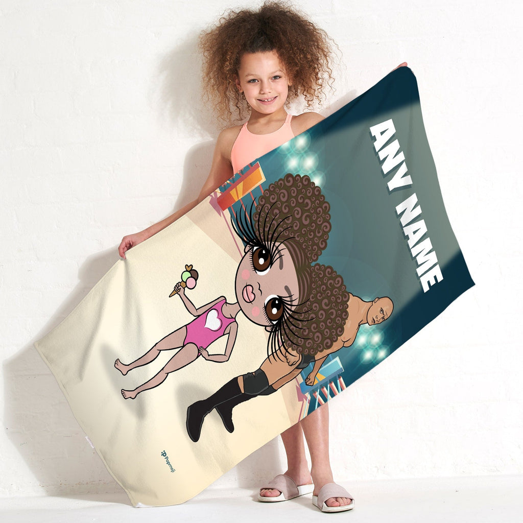 Girls Personalized Wrestling Champion Beach Towel