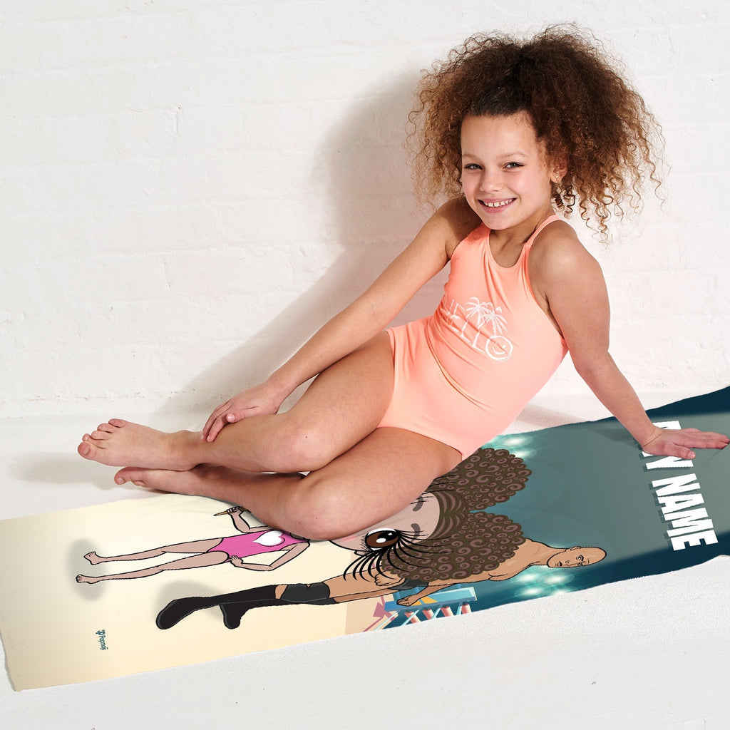 Girls Personalized Wrestling Champion Beach Towel