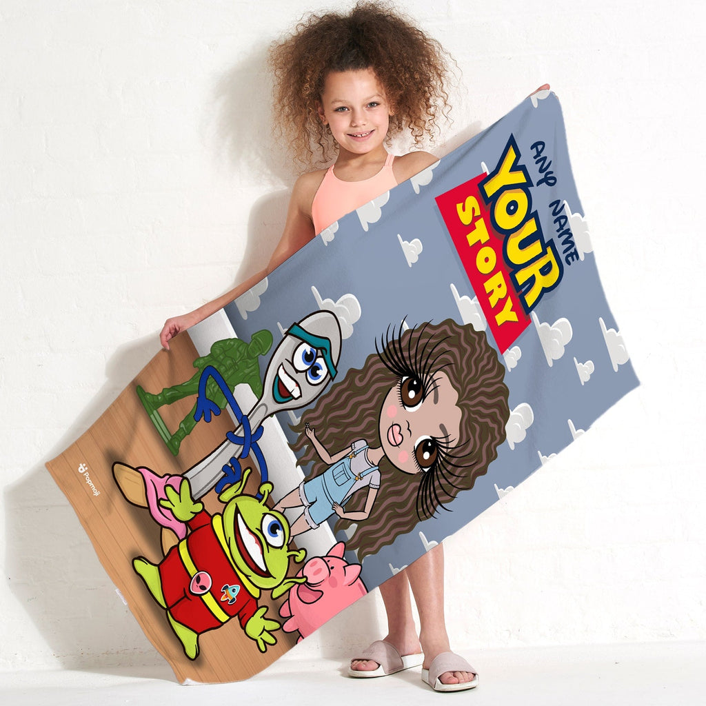 Girls Personalized Your Story Beach Towel