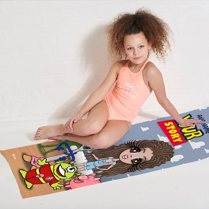 Girls Personalized Your Story Beach Towel