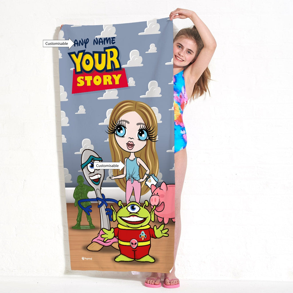 Girls Personalized Your Story Beach Towel