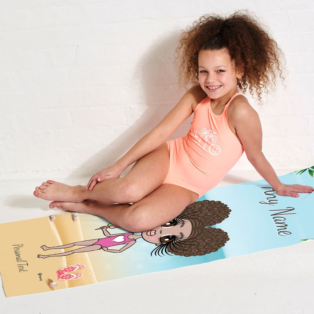 Girls Personalized Beach Print Beach Towel