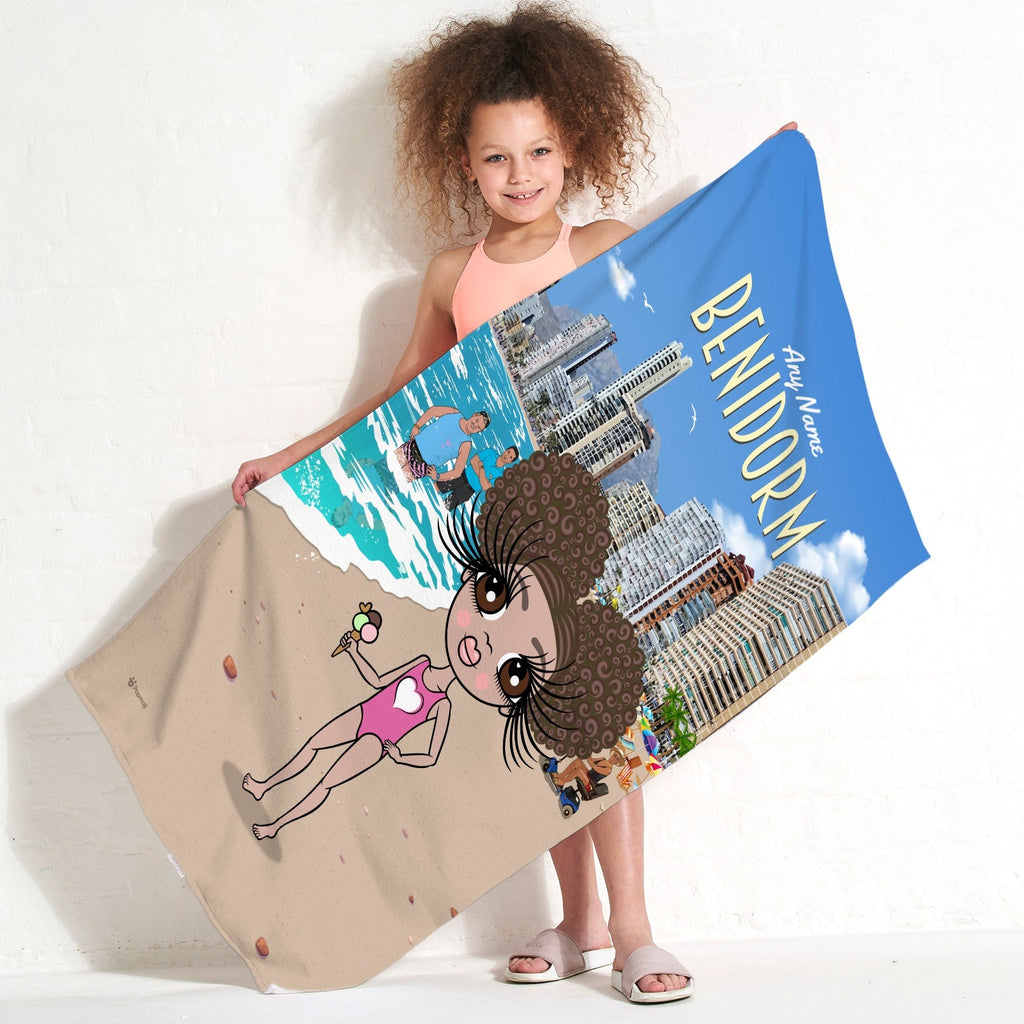 Girls Personalized Benidorm Beach Towel