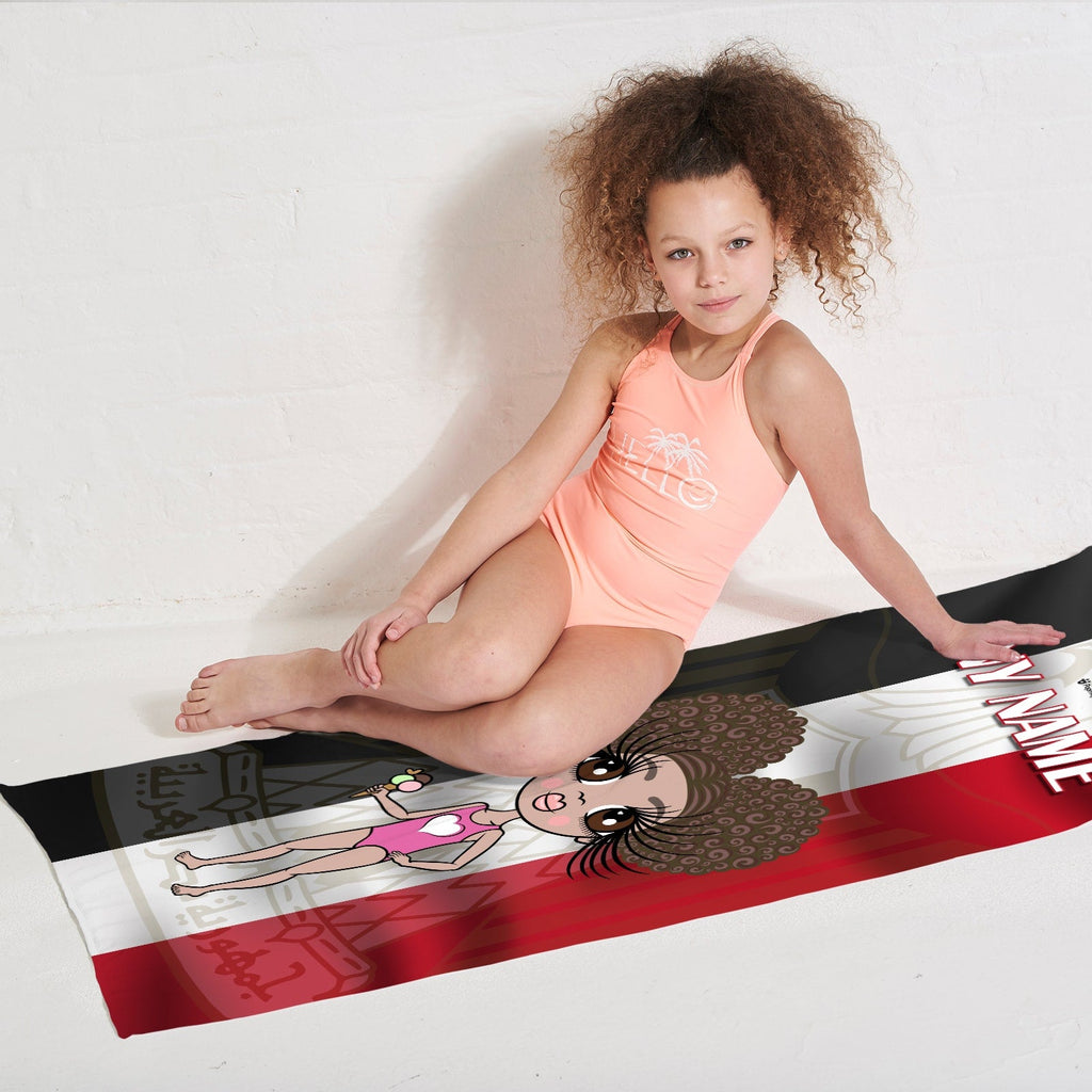Girls Personalized Egypt Flag Beach Towel