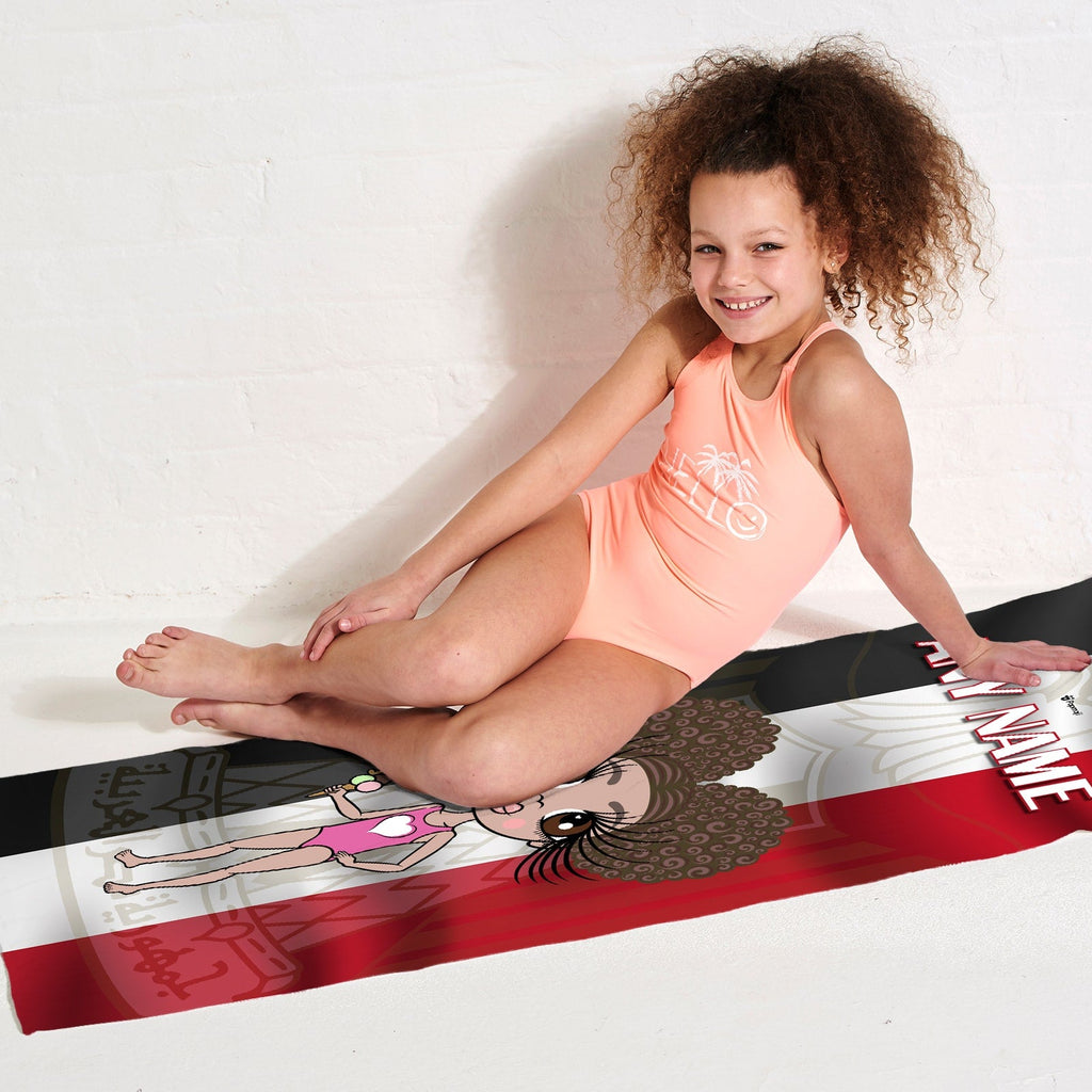 Girls Personalized Egypt Flag Beach Towel