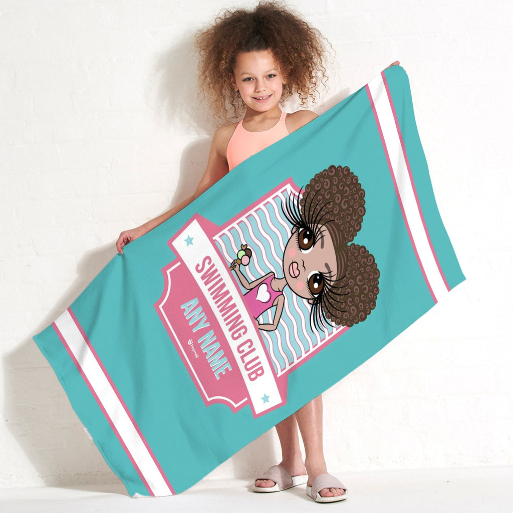 Girls Personalized Emblem Swimming Towel