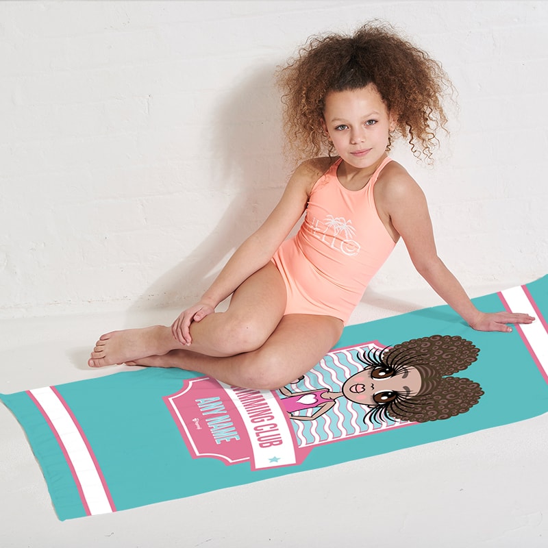 Girls Personalized Emblem Swimming Towel