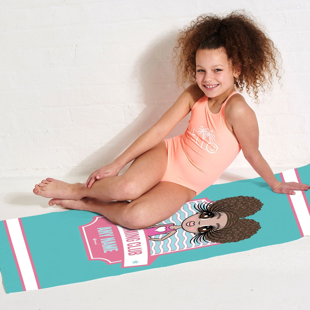 Girls Personalized Emblem Swimming Towel