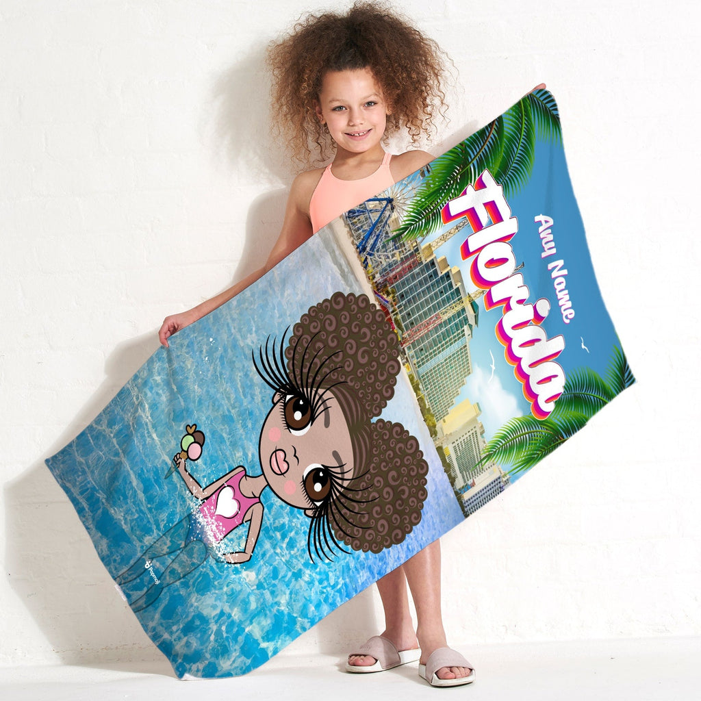 Girls Personalized Florida Beach Towel