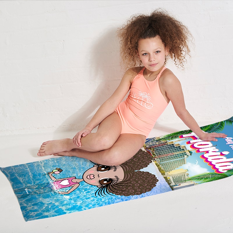 Girls Personalized Florida Beach Towel