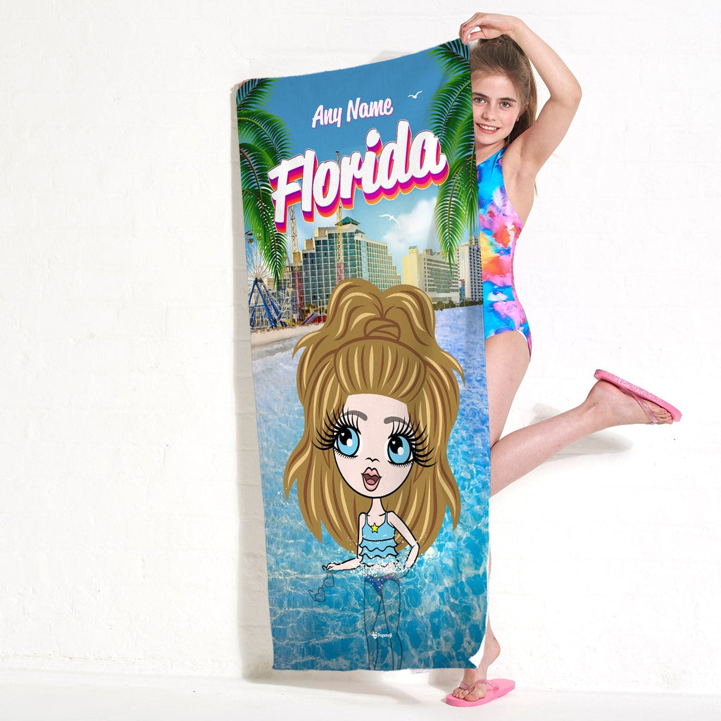 Girls Personalized Florida Beach Towel