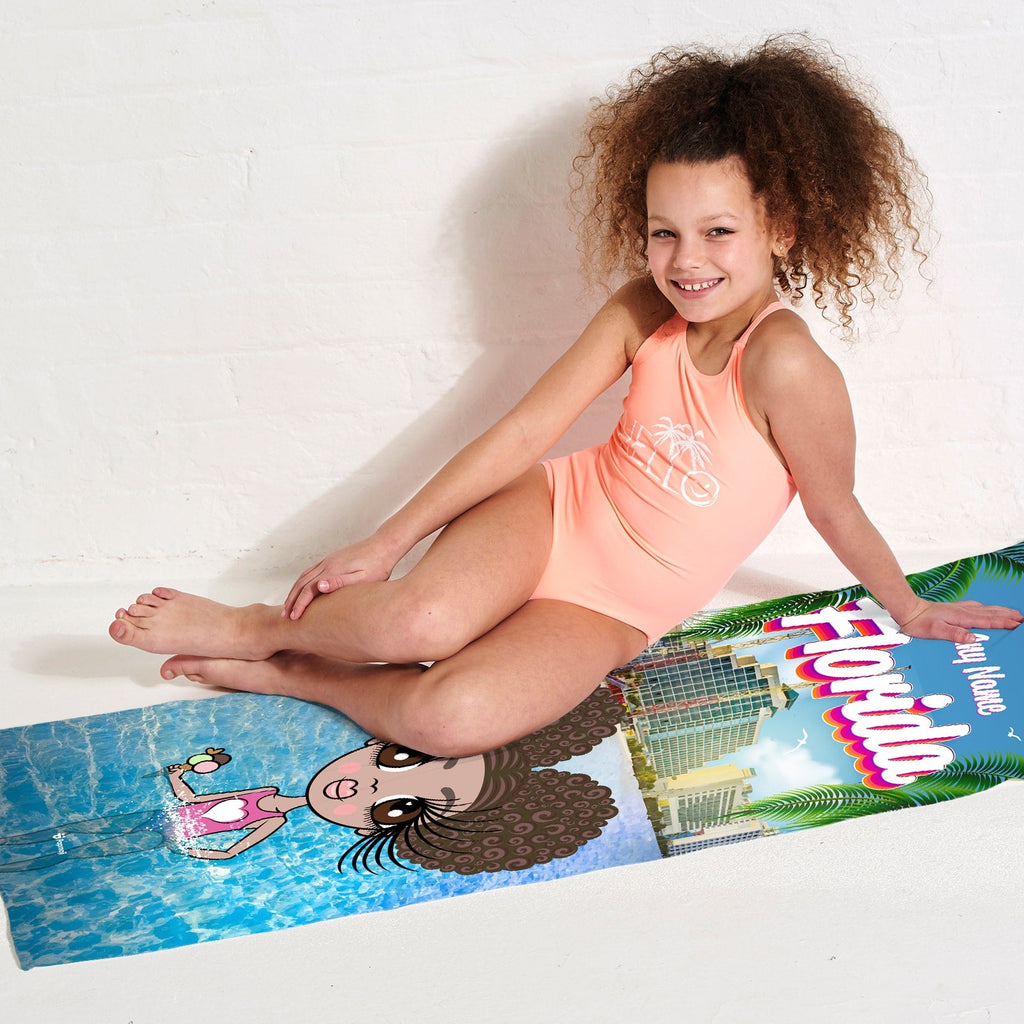 Girls Personalized Florida Beach Towel