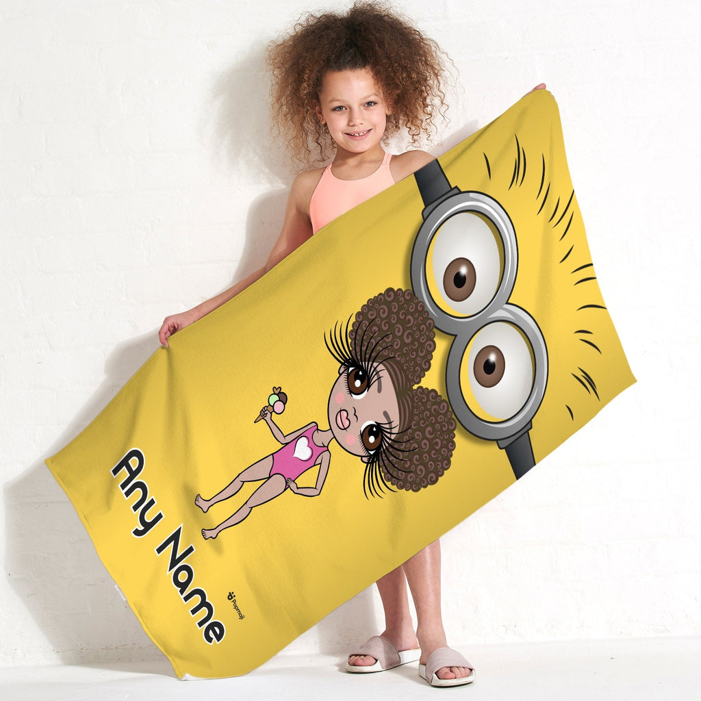 Girls Personalized Google Eyes Beach Towel