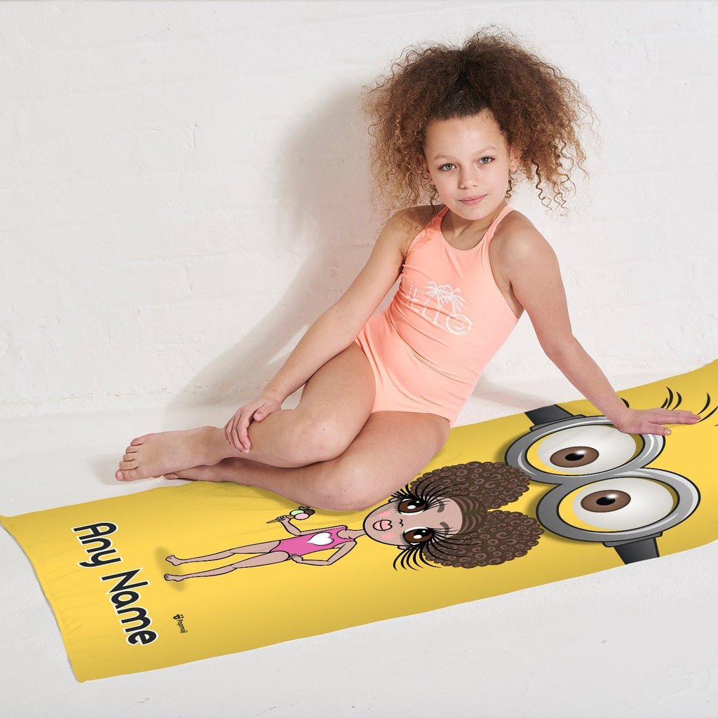 Girls Personalized Google Eyes Beach Towel
