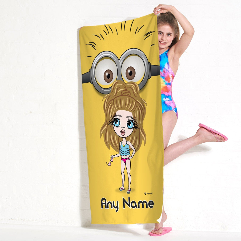 Girls Personalized Google Eyes Beach Towel