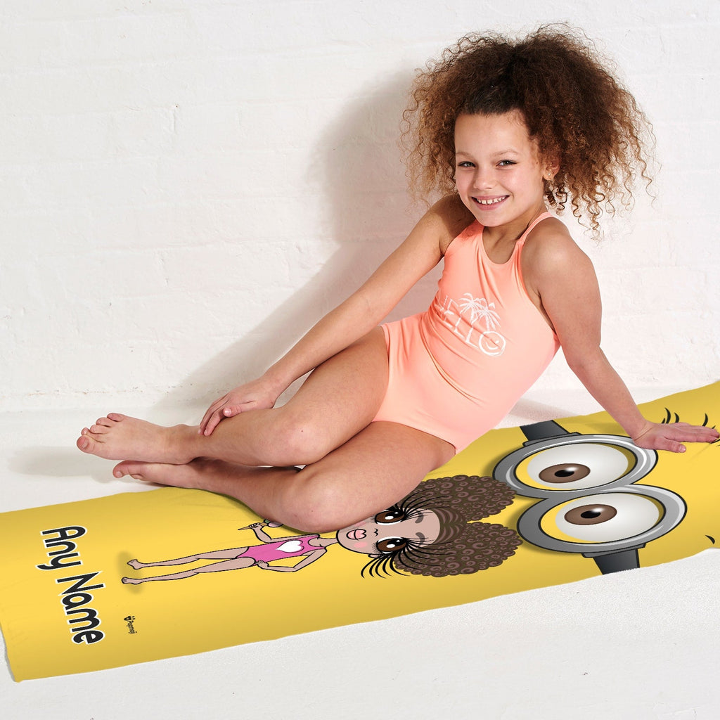 Girls Personalized Google Eyes Beach Towel
