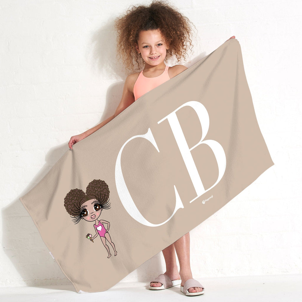 Girls Personalized The LUX Collection Initial Nude Landscape Beach Towel