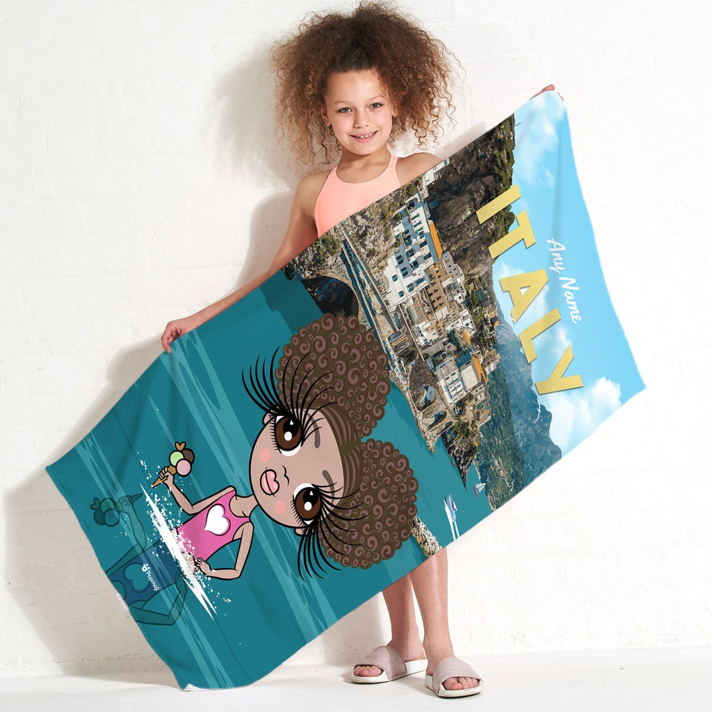 Girls Personalized Italy Beach Towel