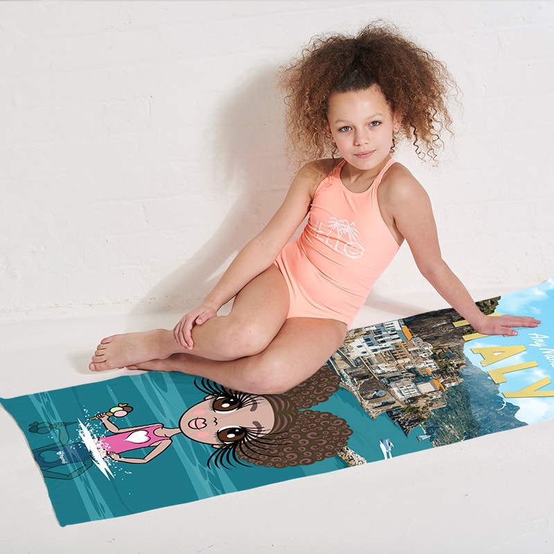 Girls Personalized Italy Beach Towel