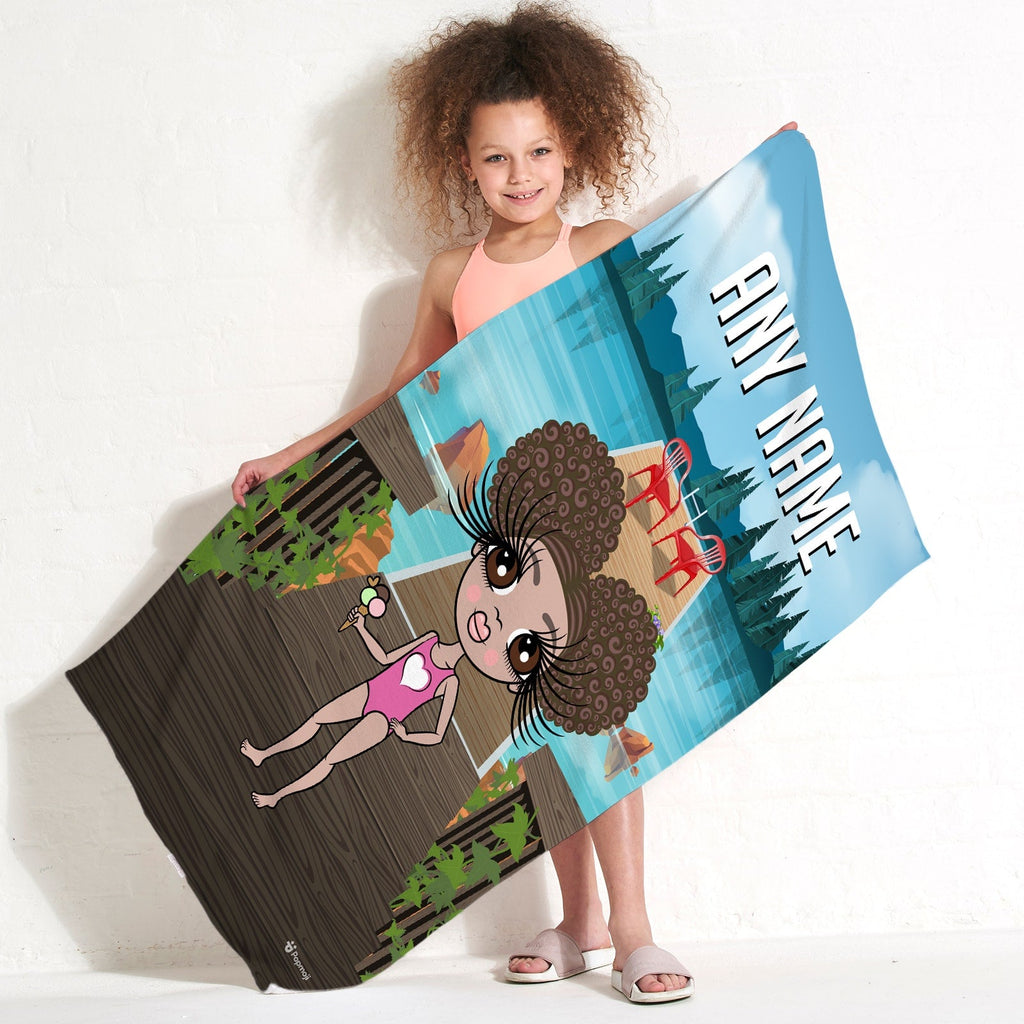 Girls Personalized Lake Beach Towel