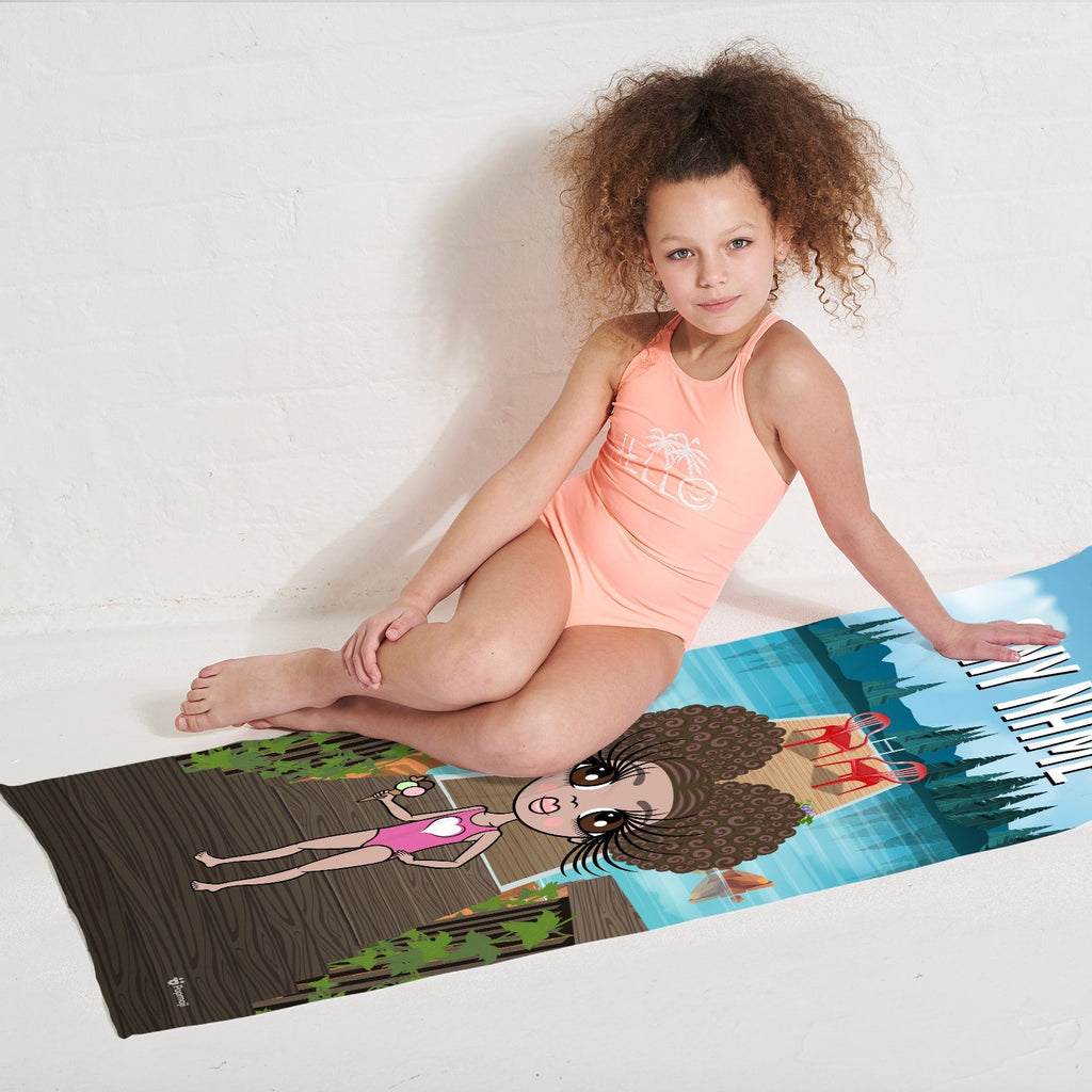 Girls Personalized Lake Beach Towel