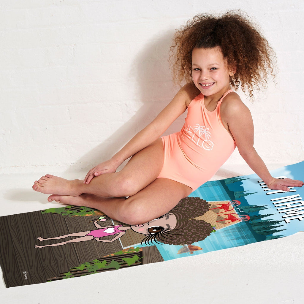 Girls Personalized Lake Beach Towel