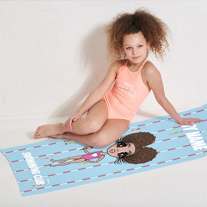 Girls Personalized Lanes Swimming Towel