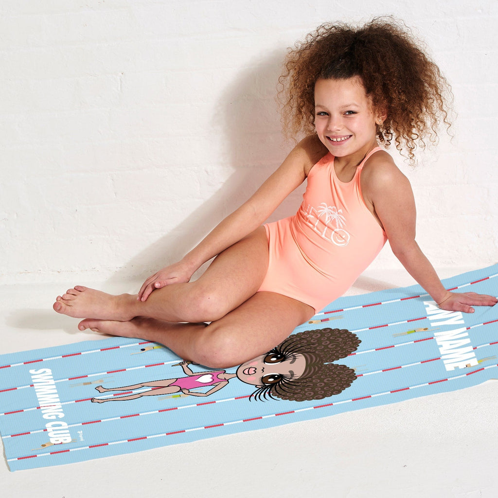 Girls Personalized Lanes Swimming Towel