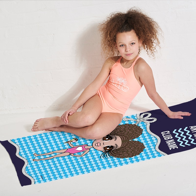 Girls Personalized Nautical Swimming Towel