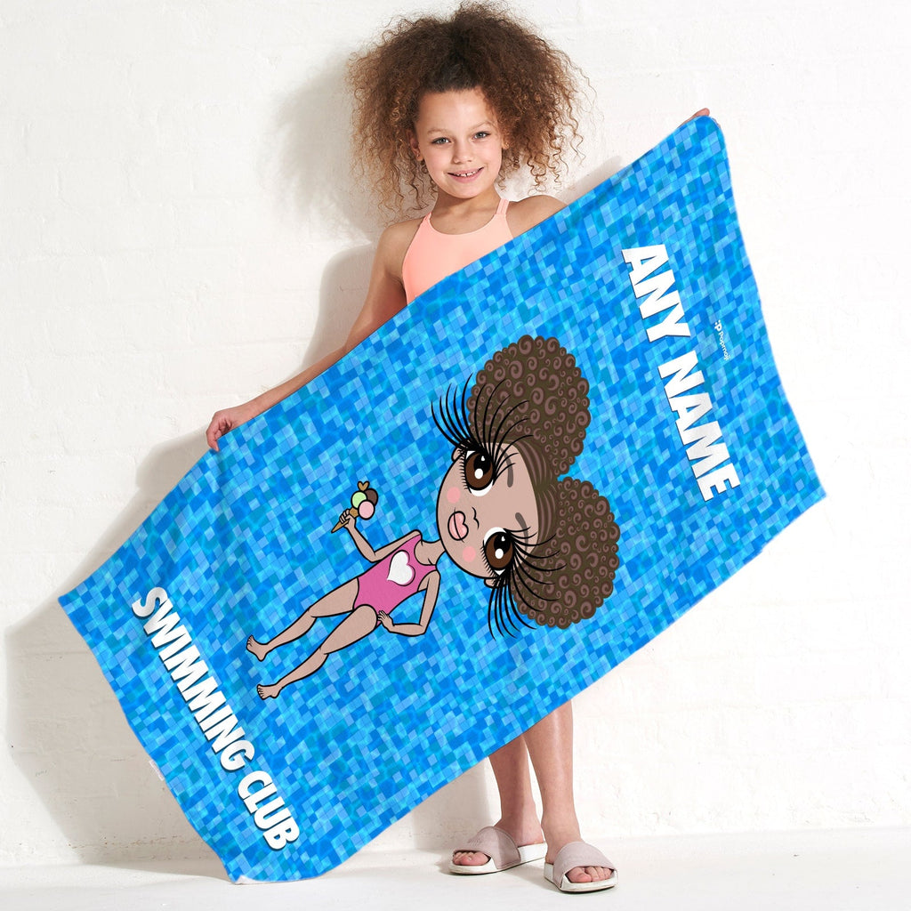 Girls Personalized Pool Texture Swimming Towel