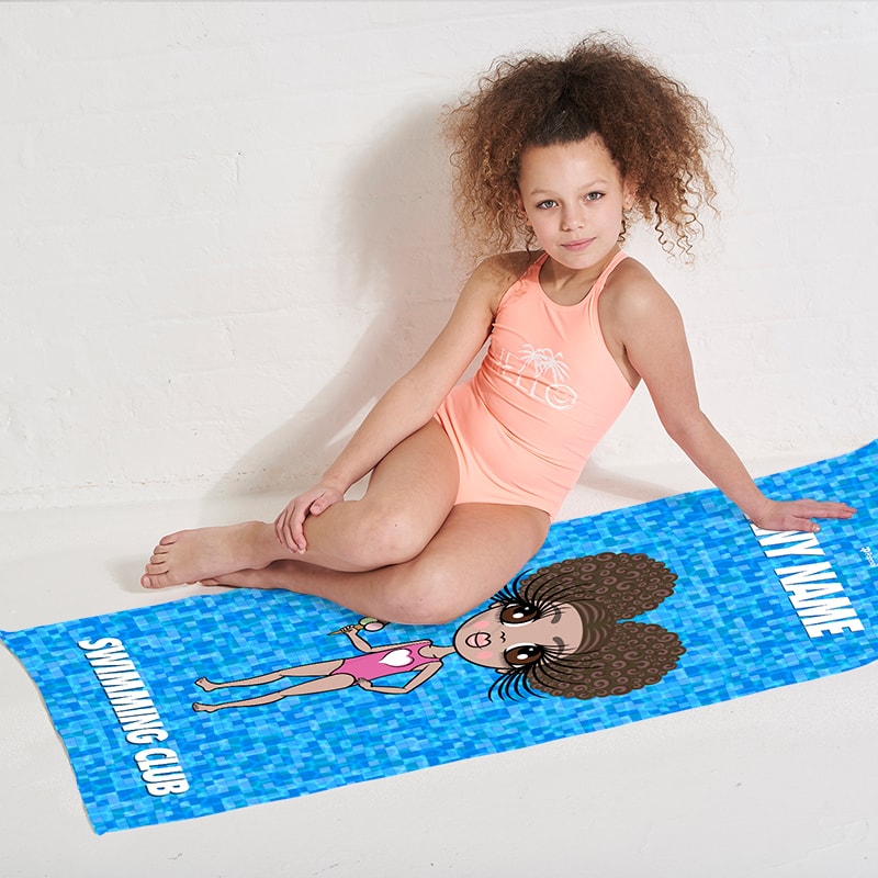 Girls Personalized Pool Texture Swimming Towel