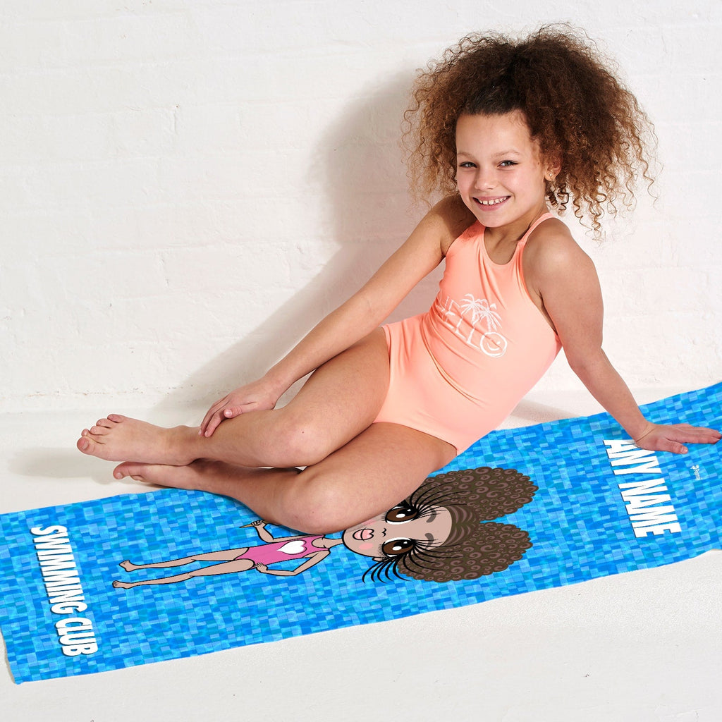Girls Personalized Pool Texture Swimming Towel