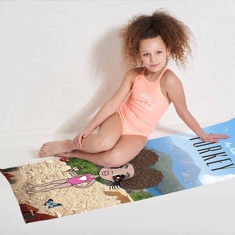Girls Personalized Turkey Beach Towel