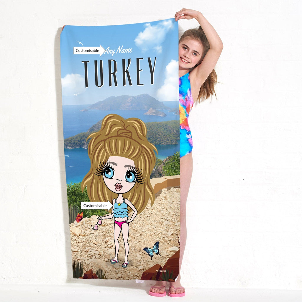 Girls Personalized Turkey Beach Towel