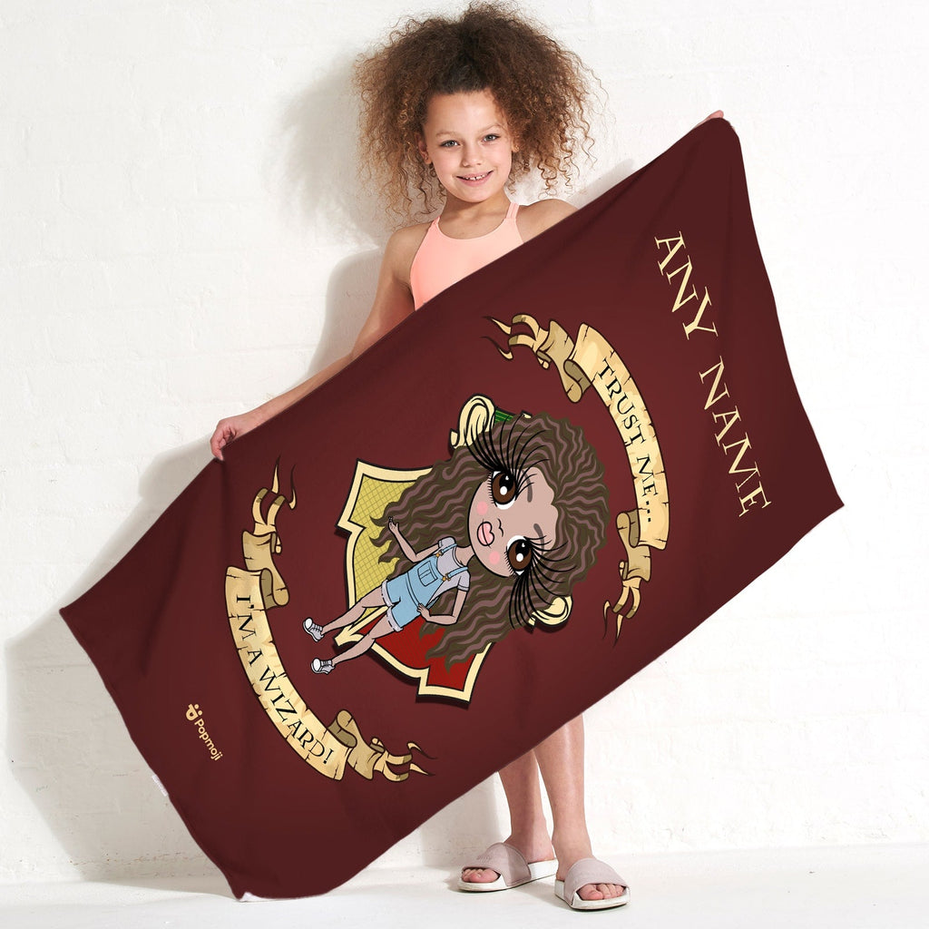 Girls Personalized Wizard Beach Towel