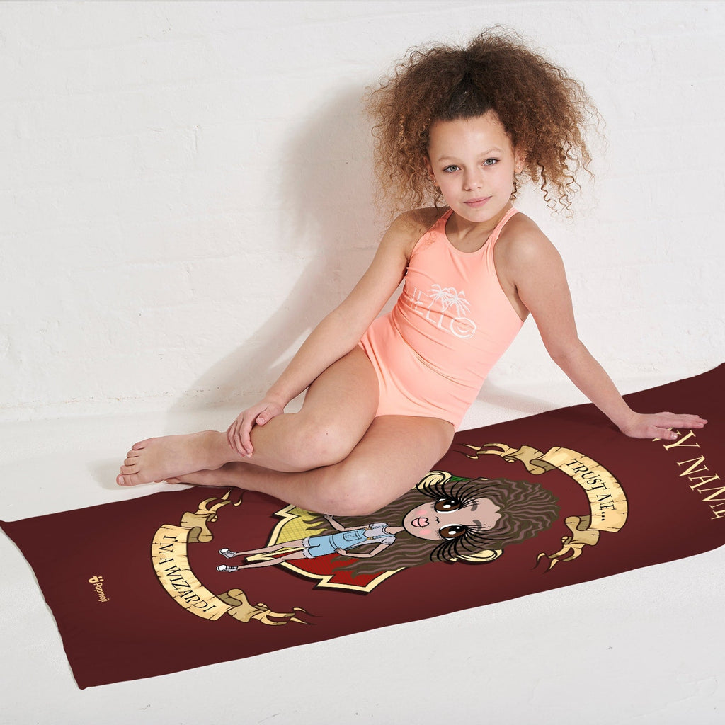 Girls Personalized Wizard Beach Towel